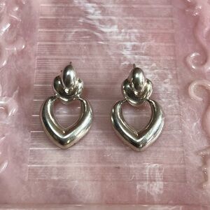 Vintage 925 sterling Heart Earrings.